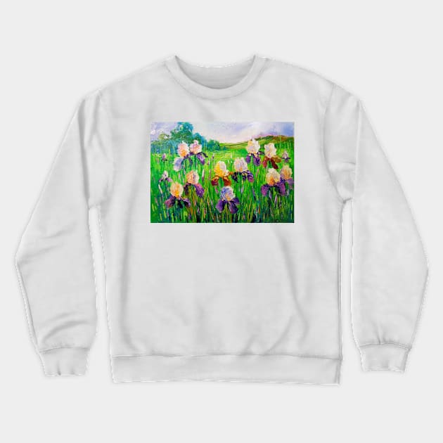 Irises in  field Crewneck Sweatshirt by OLHADARCHUKART